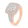 Thumbnail Image 4 of 1.45 CT. T.W. Multi-Diamond Cushion Frame Vintage-Style Bridal Set in 10K Rose Gold