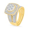 Thumbnail Image 2 of 1.45 CT. T.W. Multi-Diamond Cushion Frame Vintage-Style Bridal Set in 10K Gold