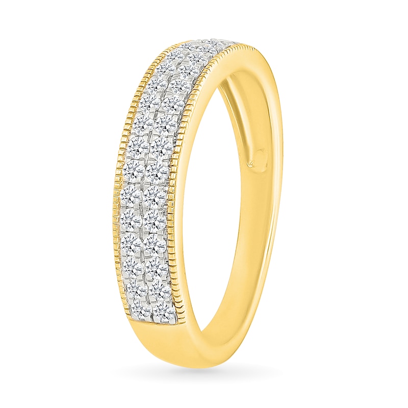 Main Image 6 of 1.45 CT. T.W. Multi-Diamond Cushion Frame Vintage-Style Bridal Set in 10K Gold