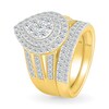 Thumbnail Image 2 of 1.45 CT. T.W. Pear-Shaped Multi-Diamond Double Frame Triple Row Split Shank Bridal Set in 10K Gold