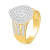 Thumbnail Image 4 of 1.45 CT. T.W. Pear-Shaped Multi-Diamond Double Frame Triple Row Split Shank Bridal Set in 10K Gold