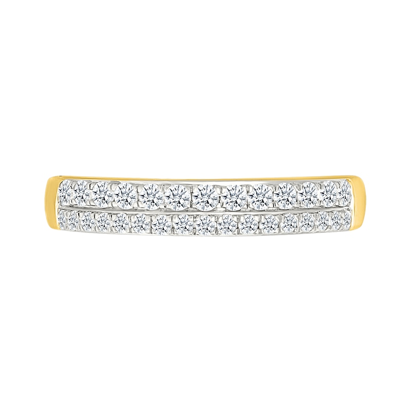 Main Image 5 of 1.45 CT. T.W. Pear-Shaped Multi-Diamond Double Frame Triple Row Split Shank Bridal Set in 10K Gold