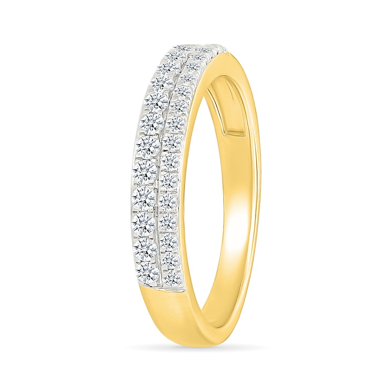 Main Image 6 of 1.45 CT. T.W. Pear-Shaped Multi-Diamond Double Frame Triple Row Split Shank Bridal Set in 10K Gold