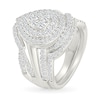 Thumbnail Image 2 of 1.23 CT. T.W. Pear-Shaped Multi-Diamond Double Frame Bypass Split Shank Bridal Set in 10K White Gold