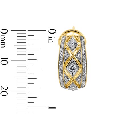 1.00 CT. T.W. Certified Lab-Created Diamond Byzantine Hoop Earrings in 10K Gold (F/SI2)