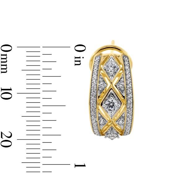 1.00 CT. T.W. Certified Lab-Created Diamond Byzantine Hoop Earrings in 10K Gold (F/SI2)