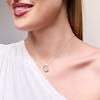 Thumbnail Image 2 of 0.10 CT. T.W. Diamond Heart Circle Pendant in Sterling Silver
