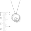 Thumbnail Image 3 of 0.10 CT. T.W. Diamond Heart Circle Pendant in Sterling Silver