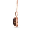 Thumbnail Image 2 of Le Vian® Oval Green Chalcedony and 0.58 CT. T.W. Diamond Frame Drop Pendant in 14K Strawberry Gold® - 19”