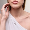 Thumbnail Image 2 of 0.10 CT. T.W. Diamond Interlocking Hearts Pendant in Sterling Silver