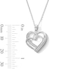 Thumbnail Image 3 of 0.10 CT. T.W. Diamond Interlocking Hearts Pendant in Sterling Silver