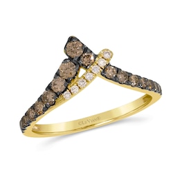 Le Vian® Good Karma 0.45 CT. T.W. Chocolate Diamond® and Nude Diamond™ Crossover Ring in 14K Honey Gold™ - Size 7