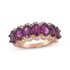 Thumbnail Image 1 of Le Vian® Oval Raspberry Rhodolite™ Garnet and 0.29 CT. T.W. Diamond Scallop Edge Ring in 14K Strawberry Gold® - Size 7