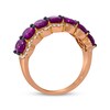 Thumbnail Image 3 of Le Vian® Oval Raspberry Rhodolite™ Garnet and 0.29 CT. T.W. Diamond Scallop Edge Ring in 14K Strawberry Gold® - Size 7