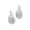Thumbnail Image 1 of 0.50 CT. T.W. Oval-Shaped Multi-Diamond Swirl Knot Drop Earrings in Sterling Silver