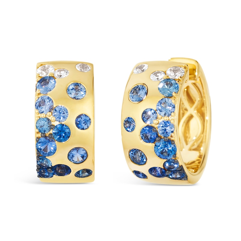 Le Vian® Denim Ombré® and White Sapphire Scatter Hoop Earrings in 14K Honey Gold™