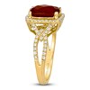 Thumbnail Image 3 of Le Vian® Cushion-Cut Pomegranate Garnet™ and 0.45 CT. T.W. Nude Diamond™ Frame Ring in 14K Honey Gold™ - Size 7