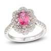 Thumbnail Image 1 of Le Vian® Cushion-Cut Passion Fruit Tourmaline™ and 0.58 CT. T.W. Diamond Flower Frame Ring in Platinum - Size 7