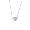 Thumbnail Image 1 of 0.085 CT. T.W. Heart-Shaped Multi-Diamond Frame Necklace in Sterling Silver
