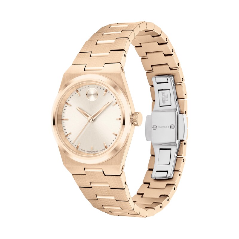 Main Image 2 of Ladies' Movado Bold® Quest Mini Rose-Tone IP Watch with Champagne Sunray Dial (Model: 3601293)