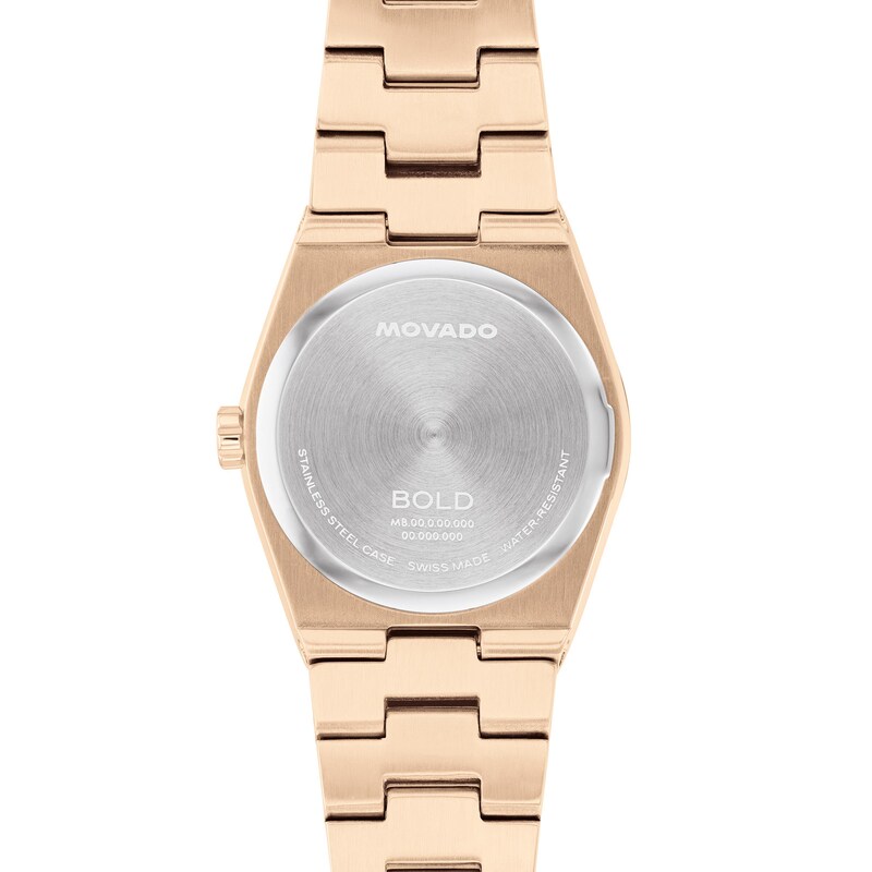 Main Image 3 of Ladies' Movado Bold® Quest Mini Rose-Tone IP Watch with Champagne Sunray Dial (Model: 3601293)