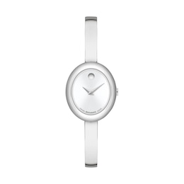 Ladies' Movado Museum® Bangle Watch with Silvery-White Sunray Dial (Model: 608070)