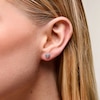Thumbnail Image 2 of 0.085 CT. T.W. Heart-Shaped Multi-Diamond Frame Stud Earrings in Sterling Silver
