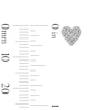 Thumbnail Image 2 of 0.085 CT. T.W. Heart-Shaped Multi-Diamond Frame Stud Earrings in Sterling Silver