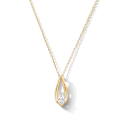 0.23 CT. Pear-Shaped Certified Lab-Grown Diamond Solitaire Teardrop Pendant in 10K Gold (F/SI2)