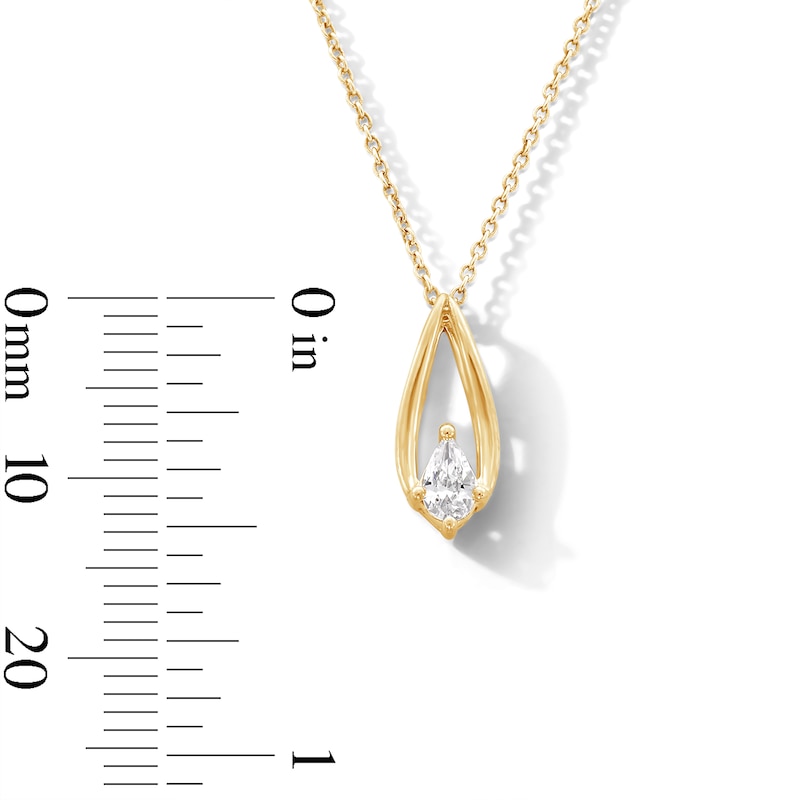 0.23 CT. Pear-Shaped Certified Lab-Grown Diamond Solitaire Teardrop Pendant in 10K Gold (F/SI2)