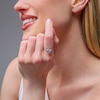 Thumbnail Image 2 of 0.085 CT. T.W. Heart-Shaped Multi-Diamond Frame Ring in Sterling Silver