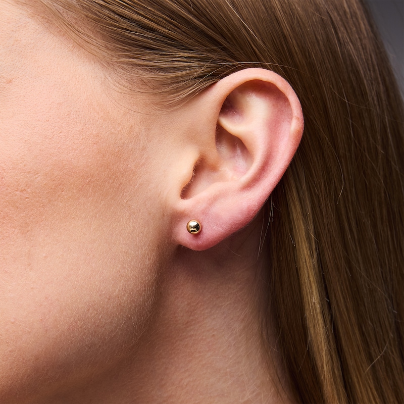 5.0mm Ball Stud Earrings in Hollow 14K Gold
