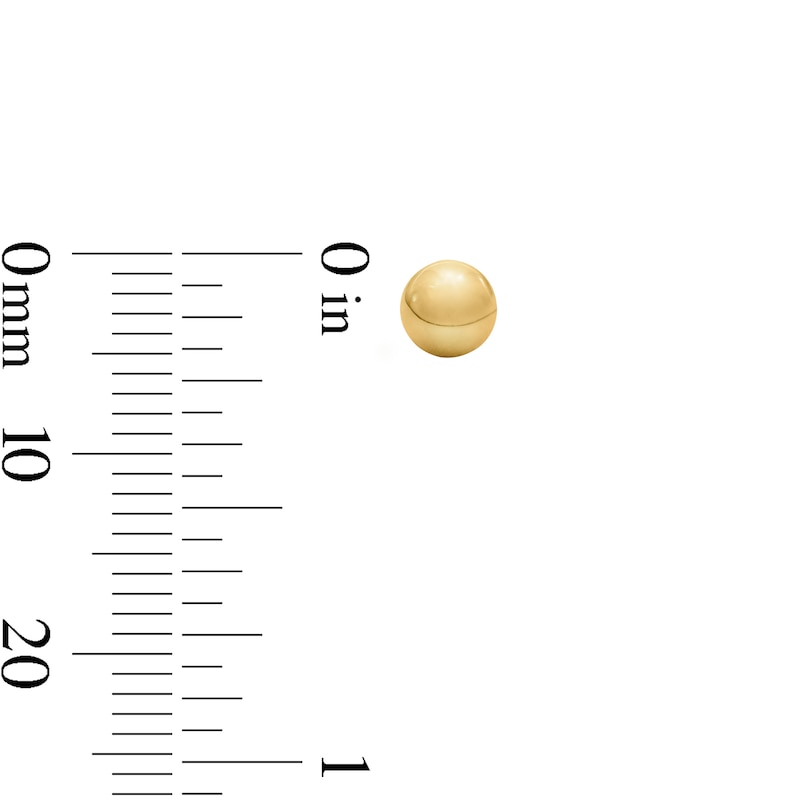 5.0mm Ball Stud Earrings in Hollow 14K Gold