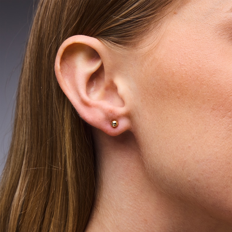 4.0mm Ball Stud Earrings in Hollow 14K Gold