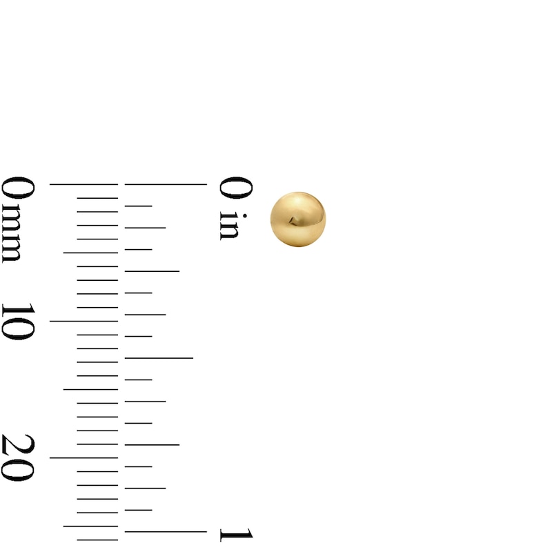 4.0mm Ball Stud Earrings in Hollow 14K Gold