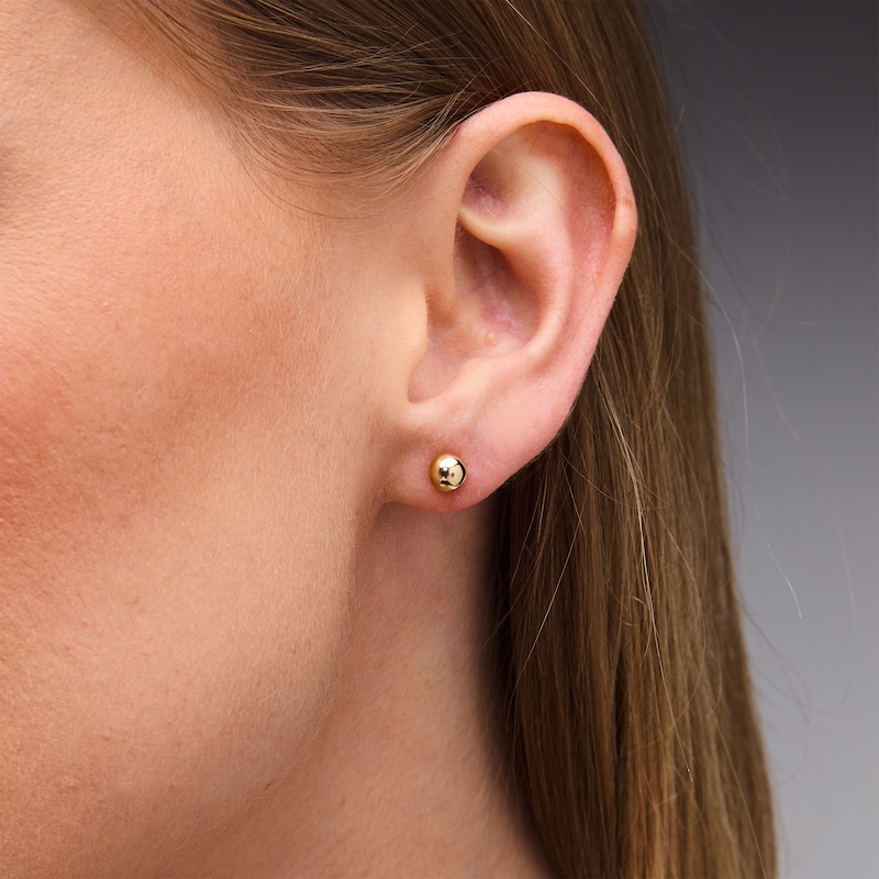 6.0mm Ball Stud Earrings in Hollow 14K Gold