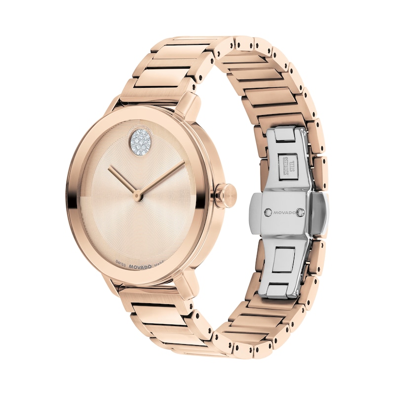 Main Image 2 of Ladies' Movado Bold® Evolution 2.0 Crystal Accent Rose-Tone IP Watch with Rose-Tone Dial (Model: 3601266)