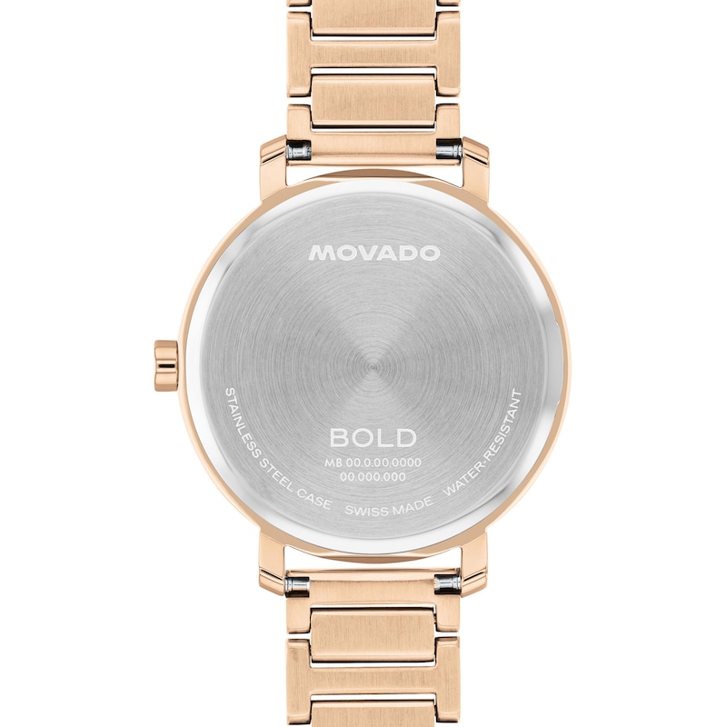 Main Image 3 of Ladies' Movado Bold® Evolution 2.0 Crystal Accent Rose-Tone IP Watch with Rose-Tone Dial (Model: 3601266)