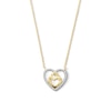 Thumbnail Image 1 of 0.085 CT. T.W. Diamond Motherly Love Heart Necklace in 10K Gold - 17"