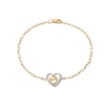 Thumbnail Image 1 of 0.085 CT. T.W. Diamond Motherly Love Heart Bracelet in 10K Gold - 7.25"