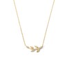 Thumbnail Image 1 of 0.04 CT. T.W. Diamond Leaf Vine Necklace in 10K Gold