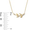Thumbnail Image 2 of 0.04 CT. T.W. Diamond Leaf Vine Necklace in 10K Gold