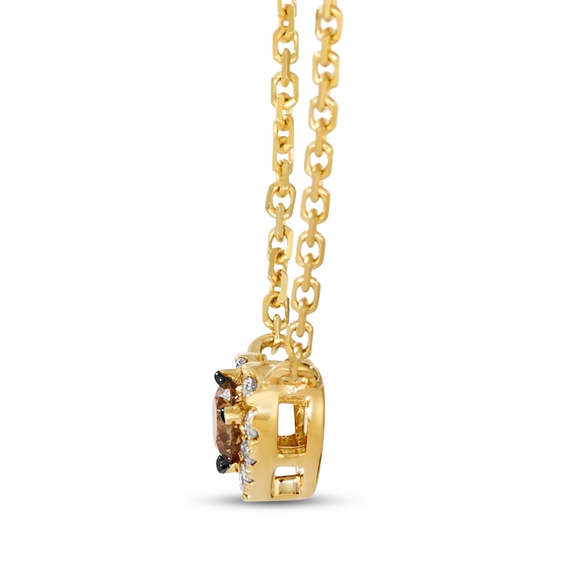 Main Image 2 of Le Vian® 0.145 CT. T.W. Chocolate Diamond® and Nude Diamond™ Heart Frame Necklace in 14K Honey Gold™ - 19"