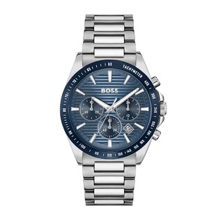 Men's Hugo Boss Strike Chronograph Watch with Textured Blue Dial (Model: 1514240)