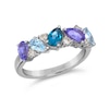 Thumbnail Image 1 of Le Vian® Deep Sea Blue Topaz™, Blueberry Tanzanite® and 0.12 CT. T.W. Diamond Ring in 14K Vanilla Gold® - Size 7