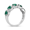 Thumbnail Image 3 of Le Vian® Costa Smeralda Emerald™ and 0.37 CT. T.W. Vanilla Diamond® Frame Five Stone Ring in Platinum - Size 7