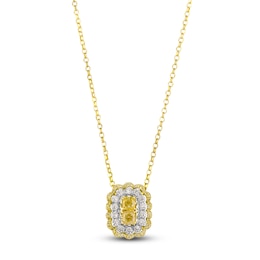 Le Vian® 0.95 CT. T.W. Sunny Yellow Diamonds® and Vanilla Diamonds® Necklace in 14K Honey Gold™