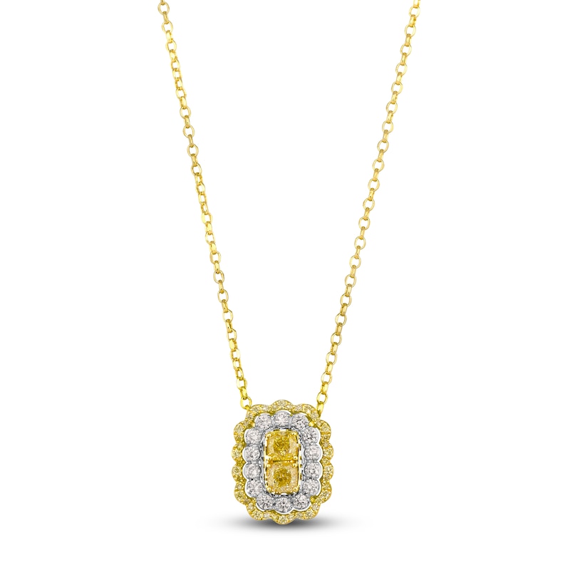 Le Vian® 0.95 CT. T.W. Sunny Yellow Diamonds® and Vanilla Diamonds® Necklace in 14K Honey Gold™