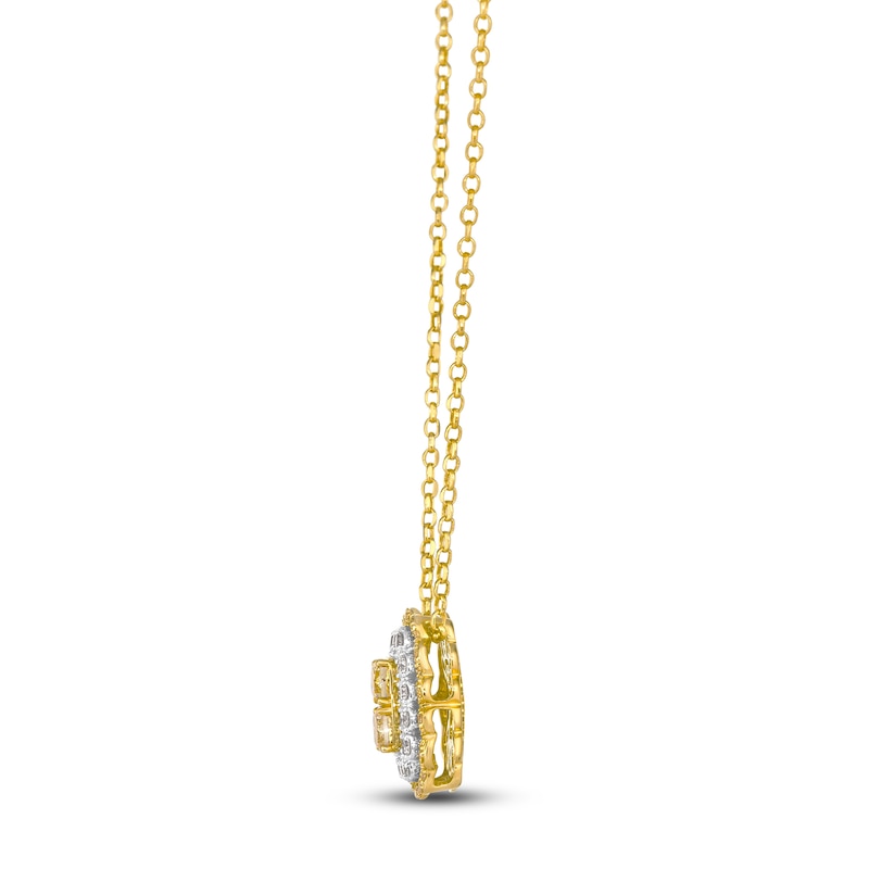 Le Vian® 0.95 CT. T.W. Sunny Yellow Diamonds® and Vanilla Diamonds® Necklace in 14K Honey Gold™