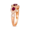Thumbnail Image 2 of Le Vian® Oval Certified Passion Ruby™ and 0.37 CT. T.W. Nude Diamond™ Twist Frame Ring in 14K Strawberry Gold® - Size 7
